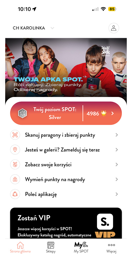 Aplikacja lojalnościowa SPOT